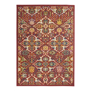 Nourison Allur 4' x 6' Red Multicolor Fabric Bohemian Area Rug (4' x 6')