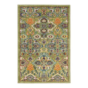 Nourison Allur 2' x 3' Sage Ivory Fabric Bohemian Area Rug (2' x 3')