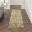 Nourison Allur 8' Runner Sage Ivory Fabric Bohemian Area Rug (8' Runner)