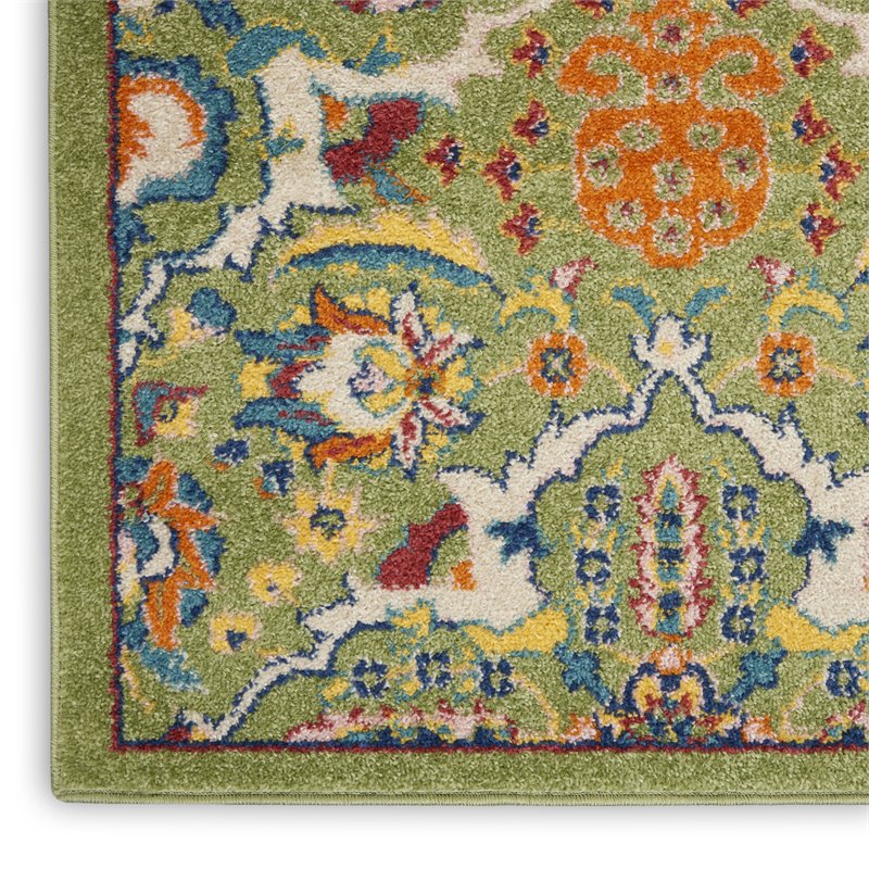 Nourison Allur 8' Runner Sage Ivory Fabric Bohemian Area Rug (8' Runner)