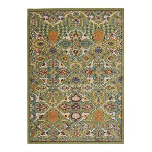 Nourison Allur 63x87&quot Rectangle Transitional Fabric Area Rug in Sage Green/Ivory