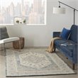 Nourison Bahari 5' x 7' Rectangle Traditional Wool Area Rug in Gray/Ivory