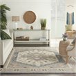 Nourison Bahari 8' x 10' Rectangle Traditional Wool Area Rug in Gray/Ivory