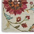 Nourison Bahari 5' x 7' Rectangle Contemporary Wool Area Rug in Gray/Red