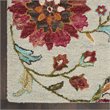Nourison Bahari 5' x 7' Rectangle Contemporary Wool Area Rug in Gray/Red