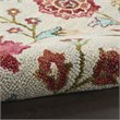 Nourison Bahari 5' x 7' Rectangle Contemporary Wool Area Rug in Gray/Red