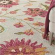 Nourison Bahari 8' x 10' Rectangle Contemporary Wool Area Rug in Gray/Red
