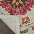 Nourison Bahari 8' x 10' Rectangle Contemporary Wool Area Rug in Gray/Red