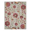 Nourison Bahari 8' x 10' Rectangle Contemporary Wool Area Rug in Gray/Red