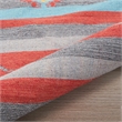 Nourison Baja Southwestern Trimmed Gray/Red Cotton Blend Area Rug (5' x 7')