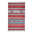 Nourison Baja Southwestern Trimmed Gray/Red Cotton Blend Area Rug (5' x 7')