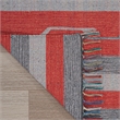 Nourison Baja Southwestern Trimmed Gray/Red Cotton Blend Area Rug (5' x 7')