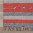 Nourison Baja Southwestern Trimmed Gray/Red Cotton Blend Area Rug (5' x 7')