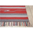 Nourison Baja Southwestern Trimmed Gray/Red Cotton Blend Area Rug (5' x 7')