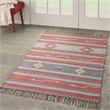 Nourison Baja Southwestern Trimmed Gray/Red Cotton Blend Area Rug (5' x 7')