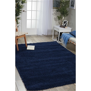 Nourison Amore 47x71&quot Rectangle Contemporary Fabric Area Rug in Ink Blue