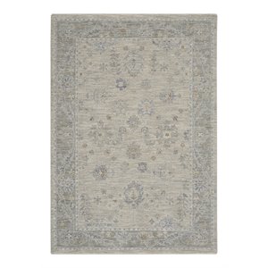 Nourison Asher 47x71&quot Rectangle Traditional Area Rug in Ivory/Light Gray
