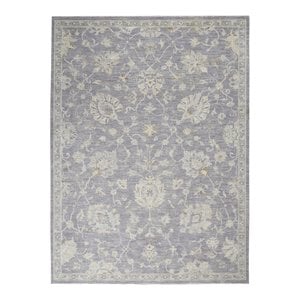 Nourison Asher 94x124&quot Rectangle Traditional Fabric Area Rug in Charcoal