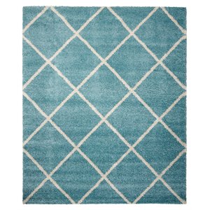 Nourison Brisbane 98x120&quot Contemporary Polypropylene Area Rug in Aqua Blue