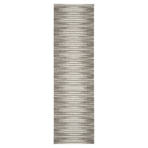Nourison Calobra 26x90&quot Polyester and Polypropylene Area Rug - Light Gray