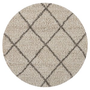 Nourison Brisbane 48x48&quot Round Polypropylene Area Rug in Cream Finish