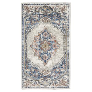 Nourison Concerto 26x45&quot Polyester and Polypropylene Area Rug in Blue/Gray