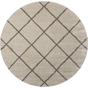 Nourison Brisbane 98x98&quot Round Contemporary Polypropylene Area Rug in Cream