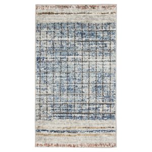 Nourison Concerto 26x45&quot Polyester and Polypropylene Area Rug in Blue Finish