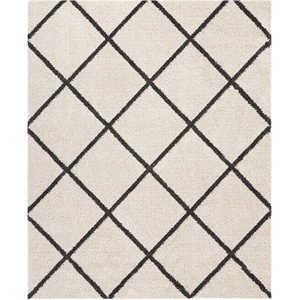 Nourison Brisbane 98x120&quot Contemporary Polypropylene Area Rug - Ivory/Charcoal
