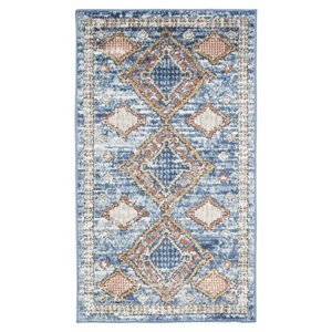 Nourison Concerto 26x45&quot Polyester and Polypropylene Area Rug - Blue Finish