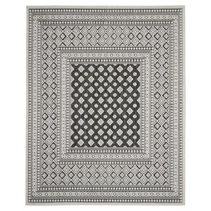 Nourison Calobra 94x118&quot Polyester and Polypropylene Area Rug - Dark Gray Finish