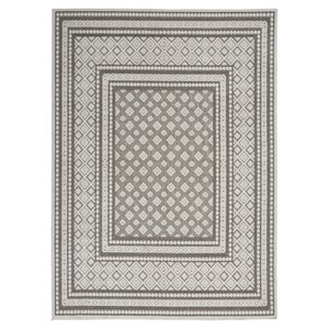 Nourison Calobra 48x72&quot Polyester and Polypropylene Area Rug in Light Gray