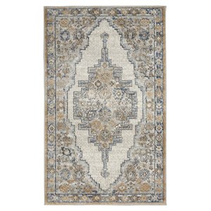Nourison Concerto 36x60&quot Polyester and Polypropylene Area Rug in Gray/Light Blue