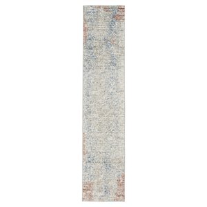 Nourison Concerto 26x120&quot Polyester and Polypropylene Area Rug in Ivory Finish