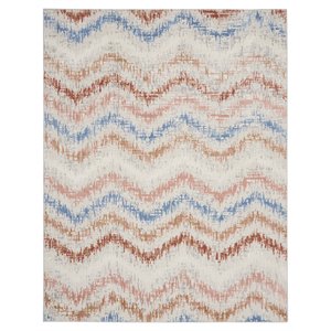 Nourison Elation 94x118&quot Polyester and Polypropylene Area Rug in Ivory
