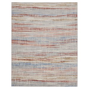 Nourison Elation 94x118&quot Polyester and Polypropylene Area Rug in Ivory Finish
