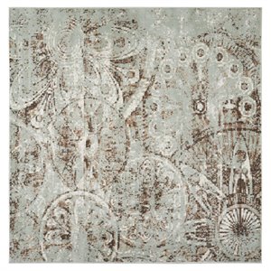 Nourison Euphoria 96x96&quot Square Transitional Polypropylene Area Rug - Gray