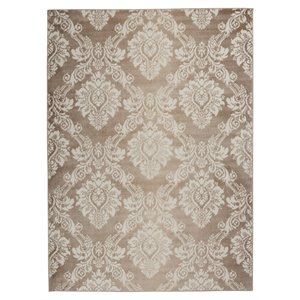Nourison Elation 5'3&quot x 7'3&quot Polyester Vintage Indoor Rug in Ivory Mocha