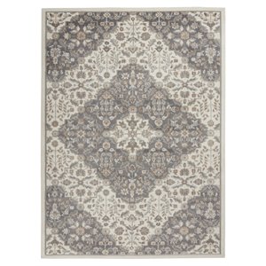 Nourison Elation 48x72&quot Polyester and Polypropylene Area Rug - Ivory Gray Finish