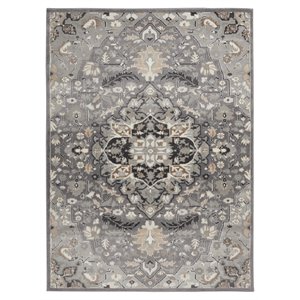 Nourison Elation 48x72&quot Polyester and Polypropylene Area Rug in Gray