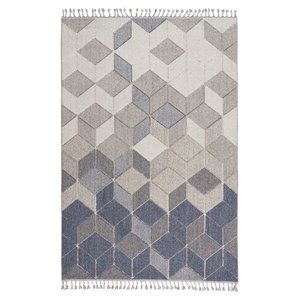 Nourison Elwood 48x74&quot Contemporary Polypropylene Area Rug - Gray/Slate