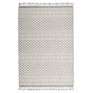 Nourison Elwood 48x74&quot Contemporary Polypropylene Area Rug in Ivory/Slate