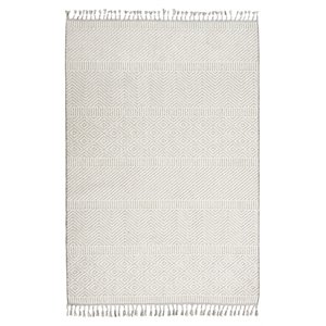 Nourison Elwood 48x74&quot Contemporary Polypropylene Area Rug in Gray/Ivory