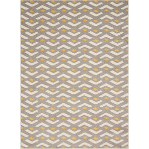 Nourison Harper 26x45&quot Rectangle Chevron Fabric Area Rug in Gray/Gold