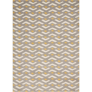 Nourison Harper 63x87&quot Rectangle Chevron Fabric Area Rug in Gray/Gold