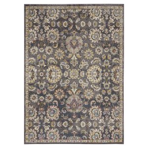 Nourison Juniper 5'3&quot x 7'3&quot Fabric Charcoal Multi Vintage Indoor Rug