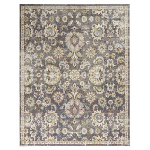 Nourison Juniper 7'10&quot x 9'10&quot Fabric Charcoal Multi Vintage Indoor Rug