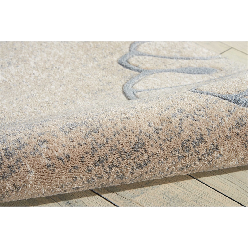 nourison maxell 2'2&quot x 7'6&quot fabric beige modern indoor area rug