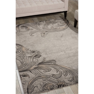 Nourison Maxell 63x87&quot Rectangle Contemporary Fabric Area Rug in Gray/Pewter