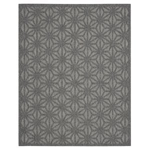Nourison Palamos 94x118&quot Rectangle Contemporary Fabric Area Rug in Dark Gray
